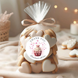 Adesivo Faux Crochet Cupcake de Valentine Padaria Obrigado