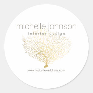 Adesivo Faux Dourado Sea Fan Coral