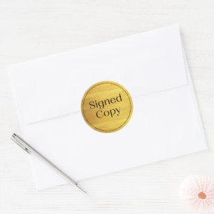 Adesivo Faux Dourado Simples Cópia Assinada Cômica do No