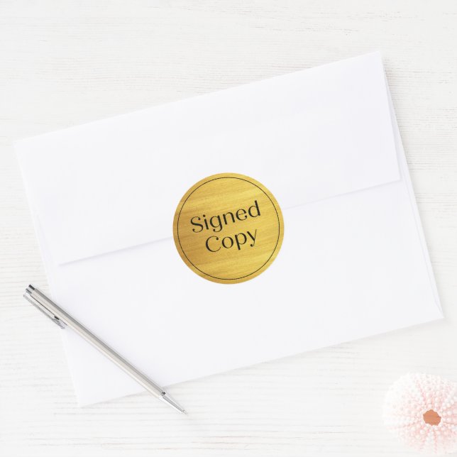 Adesivo Faux Dourado | Simples Cópia Assinada Cômica do No (Envelope)