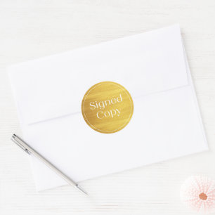 Adesivo Faux Dourado Simples Cópia Assinada Cômica do No