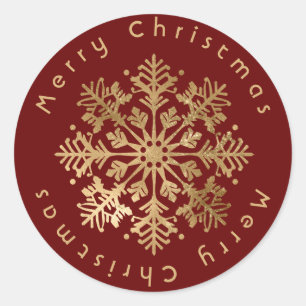 Adesivo Faux Dourado Snowflake Classe de Natal Elegante