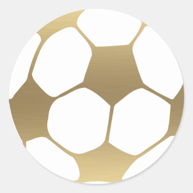 Adesivo Faux Dourado Soccer Ball Sticker (Frente)