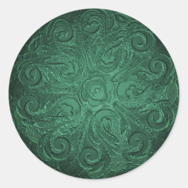 Adesivo Faux Embossed Look Ornamentado Seal Emerald Green