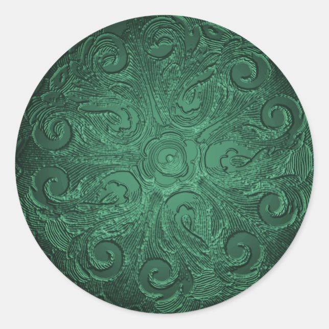 Adesivo Faux Embossed Look Ornamentado Seal Emerald Green (Frente)