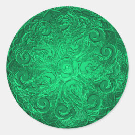 Adesivo Faux Embossed Look Ornamentado Seal, Verde