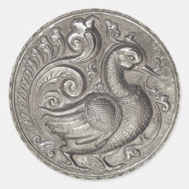 Adesivo Faux Embossed Peacock Silver Set 1026