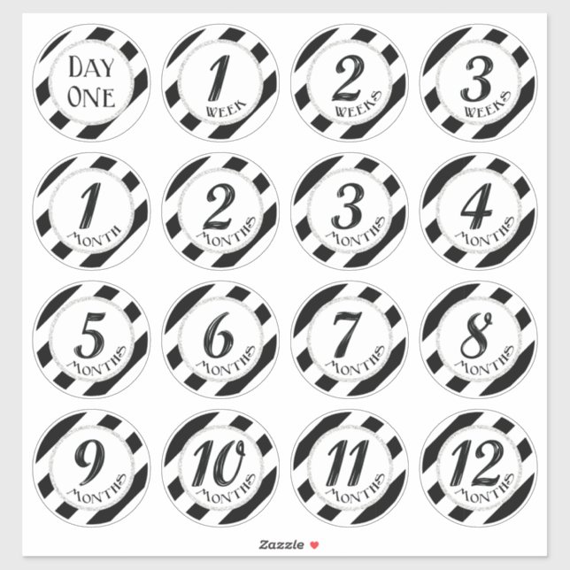 Adesivo Faux Glitter Baby Milestone Stickers (Folha)