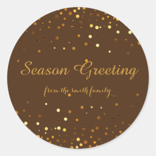 Adesivo Faux Glitter Dourado de Natal Festivo