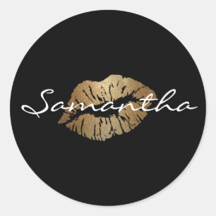 Adesivo Faux Glitter Dourado Kiss