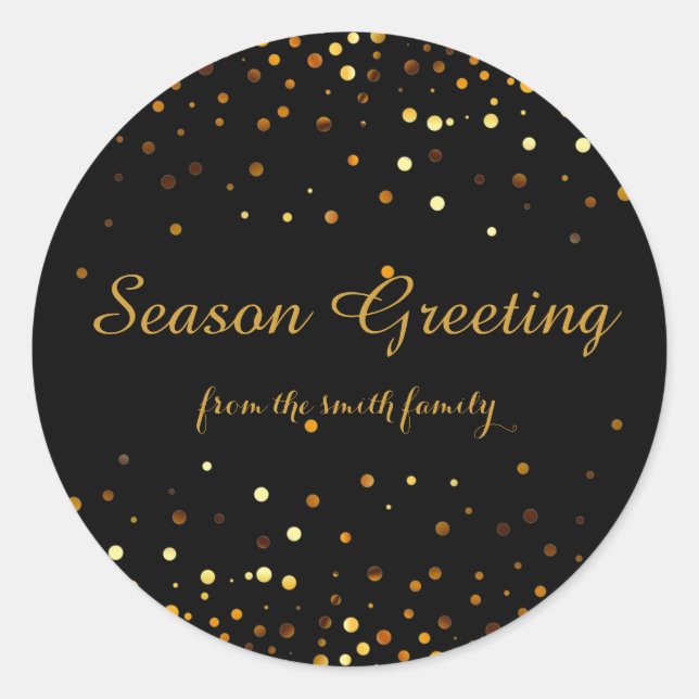 Adesivo Faux Glitter Dourado Natal Negro Festivo (Frente)