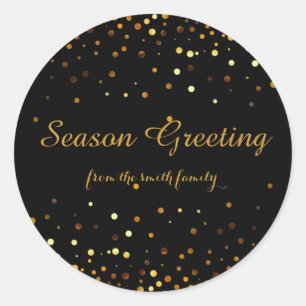 Adesivo Faux Glitter Dourado Natal Negro Festivo