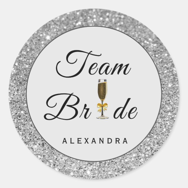 Adesivo Faux Glitter Team Bride Sticker (Frente)