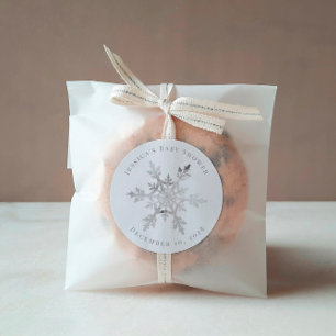 Adesivo Faux Glittery Snowflake de prata Natal