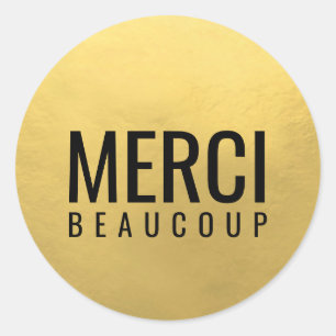 Adesivo Faux GOLD FOIL Black MERCI BEAUCOUP