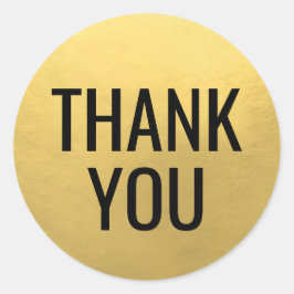 Adesivo Faux GOLD FOIL Black Script Calliografia Obrigado