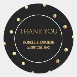 Adesivo Faux Gold Foil Confetti   Casamento Obrigado A Fav
