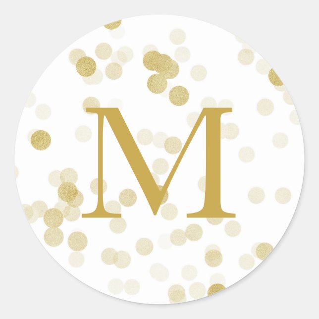 Adesivo Faux Gold Foil Confetti Monograma (Frente)