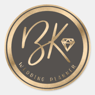 Adesivo Faux Gold Foil Diamond e Logotipo Personalizado da