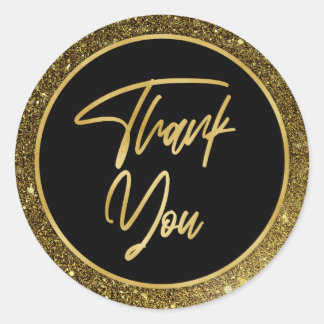 Adesivo Faux Gold Foil & Glitter Modern Obrigado