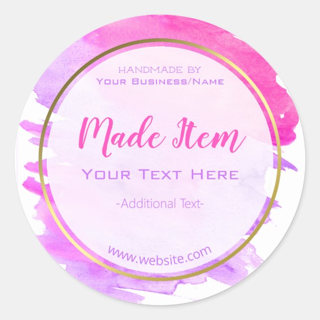 Adesivo Faux Gold Foil para pequenas empresas artesanais (Frente)