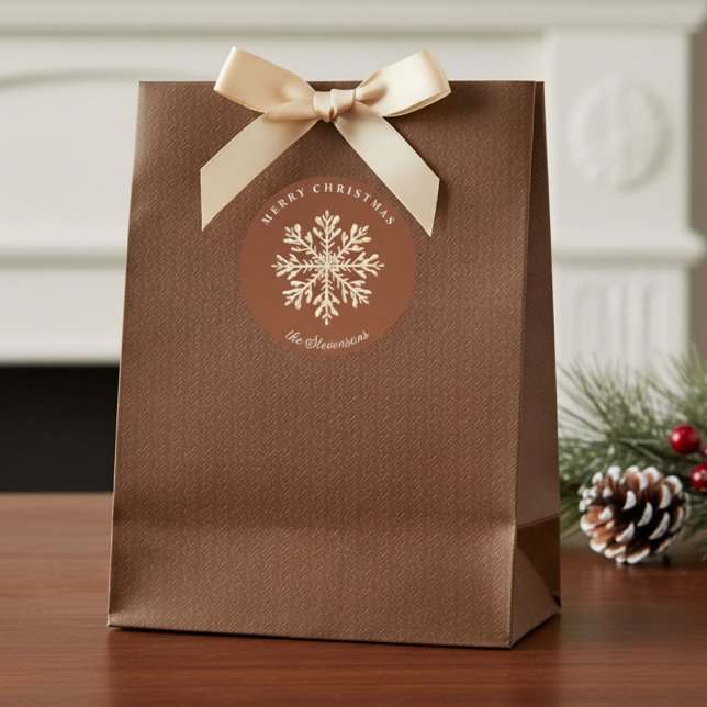 Adesivo Faux Gold Snowflake Terracotta Custom Holiday (Criador carregado)