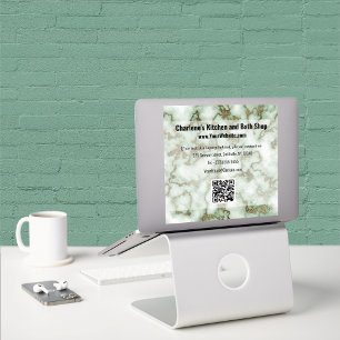 Adesivo Faux Green Dourado Marble