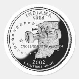 Adesivo Faux Indiana State Quarter