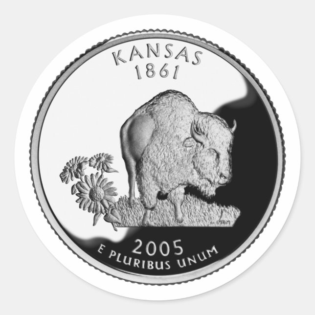 Adesivo Faux Kansas State Quarter (Frente)