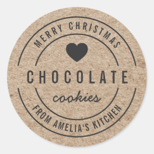 Adesivo Faux Kraft Homemade Goods Kitchen Feliz Natal