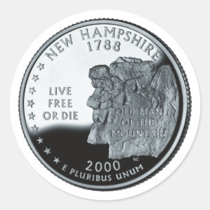 Adesivo Faux New Hampshire State Quarter