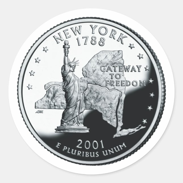 Adesivo Faux New York State Quarter Sticker (Frente)