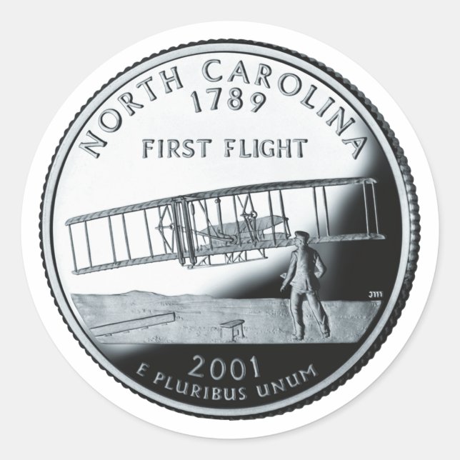Adesivo Faux North Carolina State Quarter (Frente)