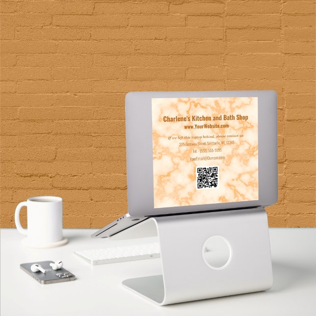Adesivo Faux Orange Marble (Faux Orange Marble Sticker by Office Accessories Shop)