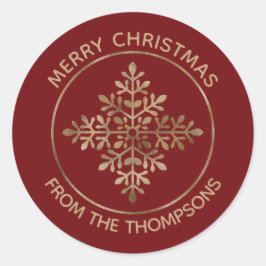 Adesivo Faux Ouro Foil Snowflake Em Vermelho (Folha Não Re