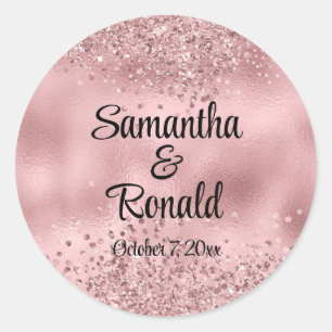 Adesivo Faux Pink Glitter e Foil Wedes