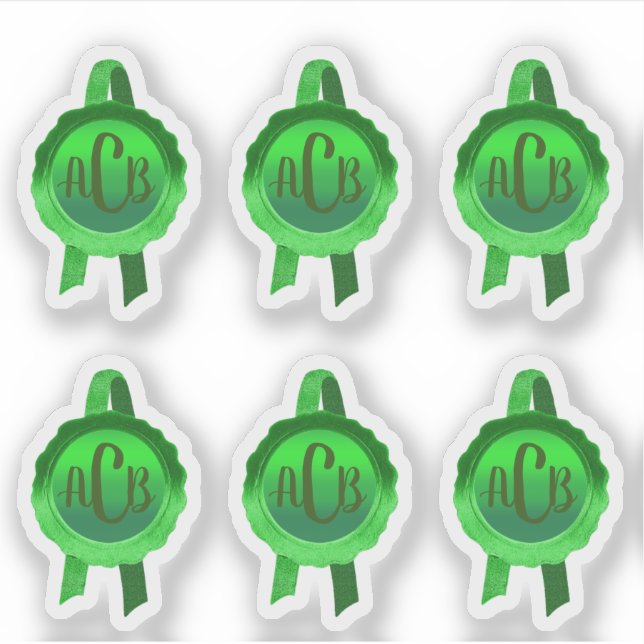 Adesivo Faux Prêmio/Seletor de Certificado(GreenInitials) (Frente)