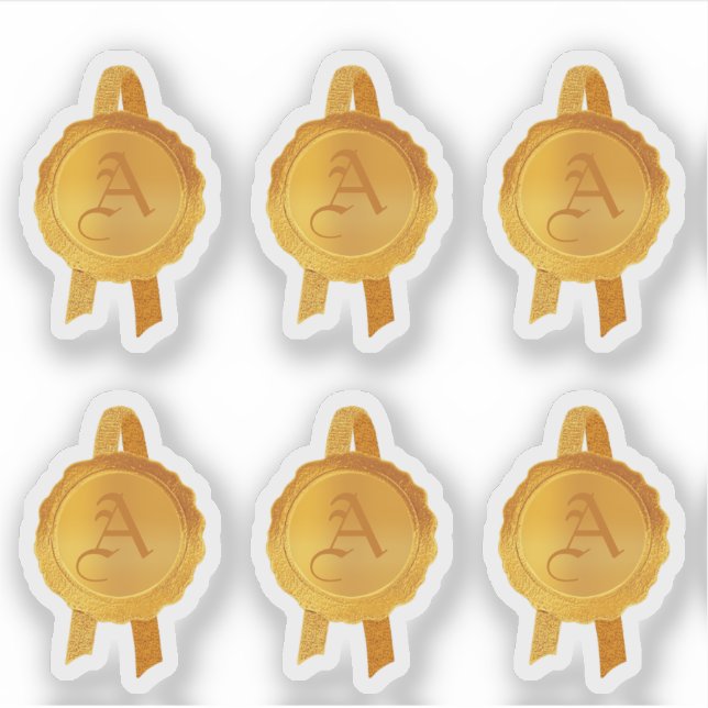 Adesivo Faux Prêmio/selos de certificado (Dourado inicial) (Frente)