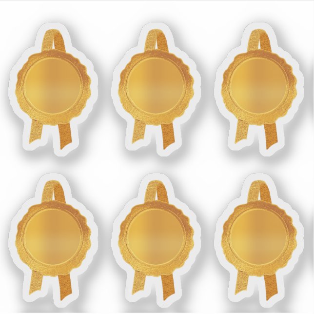 Adesivo Faux Prêmio/selos de certificado (Dourado simples) (Frente)