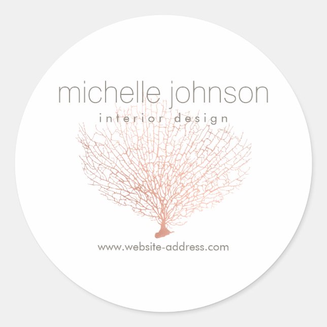 Adesivo Faux Rosa Dourado Sea Fan Coral (Frente)