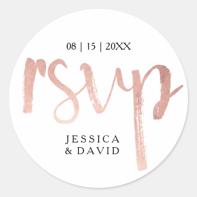 Adesivo Faux Rosa Gold Foil RSVP (Frente)