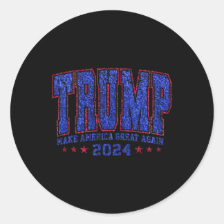 Adesivo Faux Sequins Trump 2024 Presidente Make America Tr