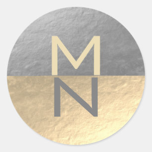 Adesivo Faux Silver & Gold Foil Semi Circle Logotipo comer