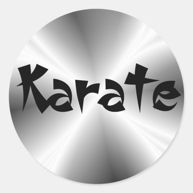 Adesivo Faux Silver Karate Round Sticker (Frente)