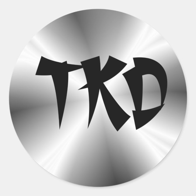 Adesivo Faux Silver TKD Round Sticker (Frente)
