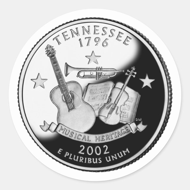 Adesivo Faux Tennessee State Quarter (Frente)