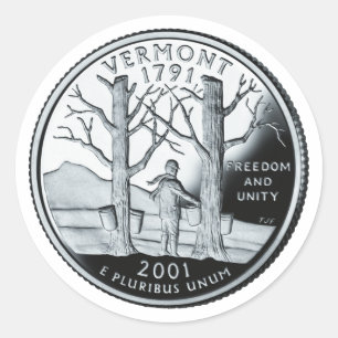 Adesivo Faux Vermont State Quarter