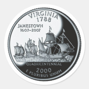 Adesivo Faux Virginia State Quarter