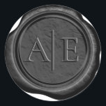 Adesivo Faux Wax Seal Accent Inicials Black ID940<br><div class="desc">Use este adesivo de vedante de cera faxes elegante em qualquer um de seus próprios artigos de papelaria ou favoritos para festas. Escolhemos um texto simples em tons de carvão para preto, mas você pode mudar isso para qualquer fonte na lista Zazzle editando na área de design. Também trabalha para...</div>
