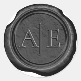 Adesivo Faux Wax Seal Accent Inicials Black ID940